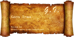 Gern Irma névjegykártya